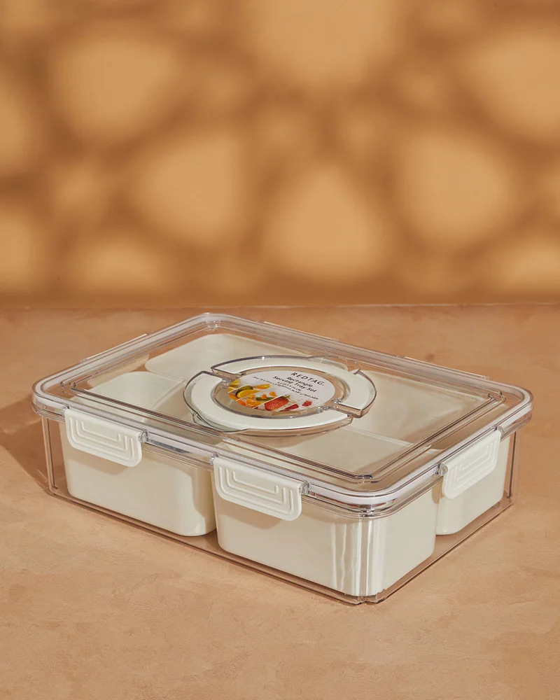 REDTAG White Rectangle Snacks Serving Tray Set (6 Piece)