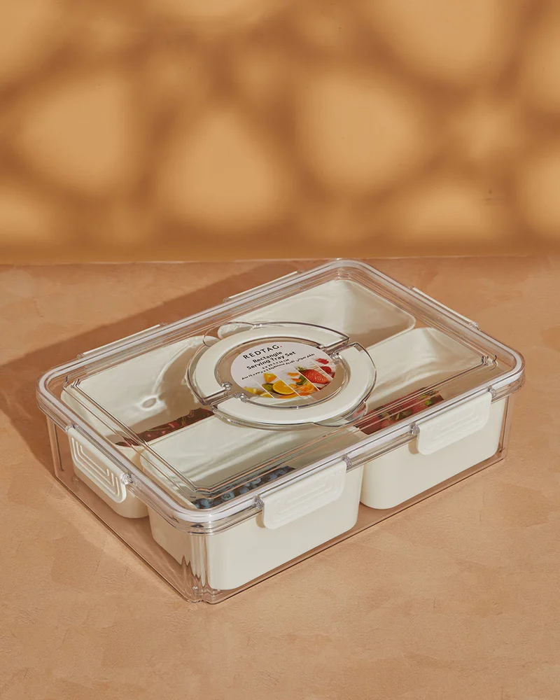 REDTAG White Rectangle Snacks Serving Tray Set (6 Piece)