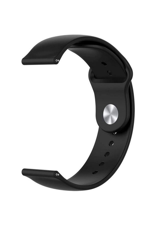 هامبل حزام ساعة ذكية HUMBLE من السيليكون الناعم مقاس 19 مم بأزرار معدنية متوافق مع ساعة Noise Colorfit Pro 2/Oxy/Pulse/Beat، ساعة Boat Storm الذكية والساعات ذات العروات مقاس 19 مم (أسود) - Image 4