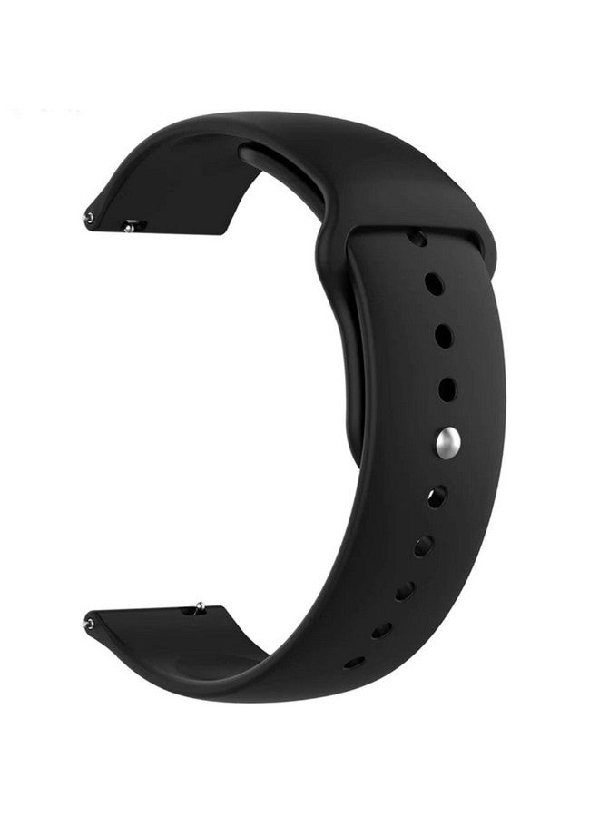 هامبل حزام ساعة ذكية HUMBLE من السيليكون الناعم مقاس 19 مم بأزرار معدنية متوافق مع ساعة Noise Colorfit Pro 2/Oxy/Pulse/Beat، ساعة Boat Storm الذكية والساعات ذات العروات مقاس 19 مم (أسود) - Image 1