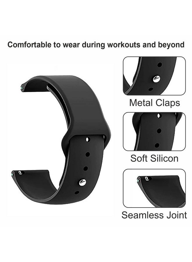 هامبل حزام ساعة ذكية HUMBLE من السيليكون الناعم مقاس 19 مم بأزرار معدنية متوافق مع ساعة Noise Colorfit Pro 2/Oxy/Pulse/Beat، ساعة Boat Storm الذكية والساعات ذات العروات مقاس 19 مم (أسود) - Image 3