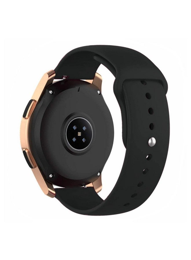 هامبل حزام ساعة ذكية HUMBLE من السيليكون الناعم مقاس 19 مم بأزرار معدنية متوافق مع ساعة Noise Colorfit Pro 2/Oxy/Pulse/Beat، ساعة Boat Storm الذكية والساعات ذات العروات مقاس 19 مم (أسود) - Image 5