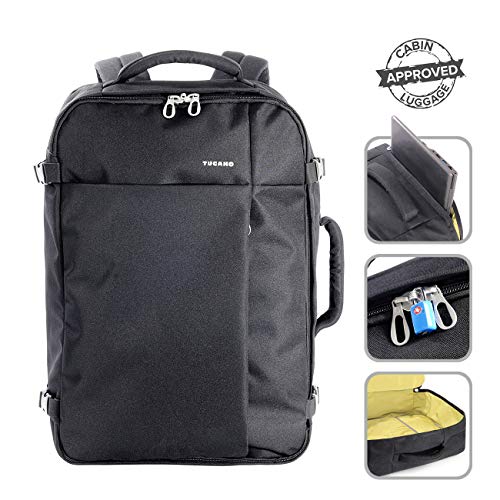 Tucano Italian Brand (35Yrs) Tugo Travel Backpack 38 LTR for Upto 17" Notebook, Specious,Water Repellent, Padded Compartment, can Carry Luggage, Anything You Wish Comes with Four Ways Straps (Black) - Image 2
