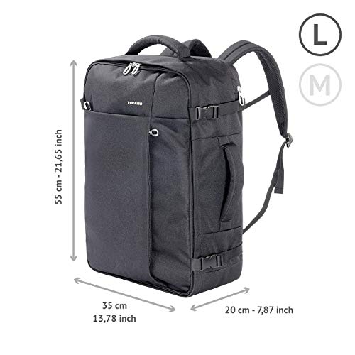 Tucano Italian Brand (35Yrs) Tugo Travel Backpack 38 LTR for Upto 17" Notebook, Specious,Water Repellent, Padded Compartment, can Carry Luggage, Anything You Wish Comes with Four Ways Straps (Black) - Image 3