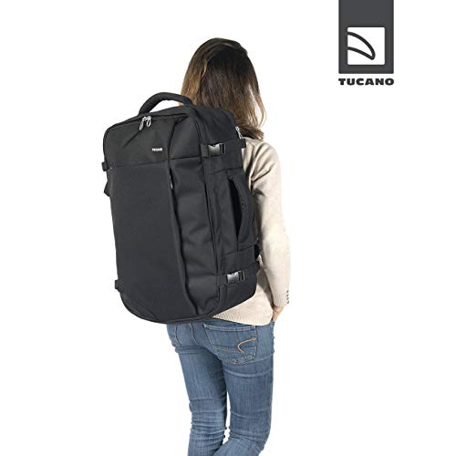 Tucano Italian Brand (35Yrs) Tugo Travel Backpack 38 LTR for Upto 17" Notebook, Specious,Water Repellent, Padded Compartment, can Carry Luggage, Anything You Wish Comes with Four Ways Straps (Black) - Image 4