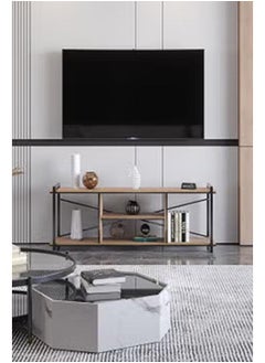 AGD A TV table with large storage capacity, made of modern wood and metal legs  - Image 5