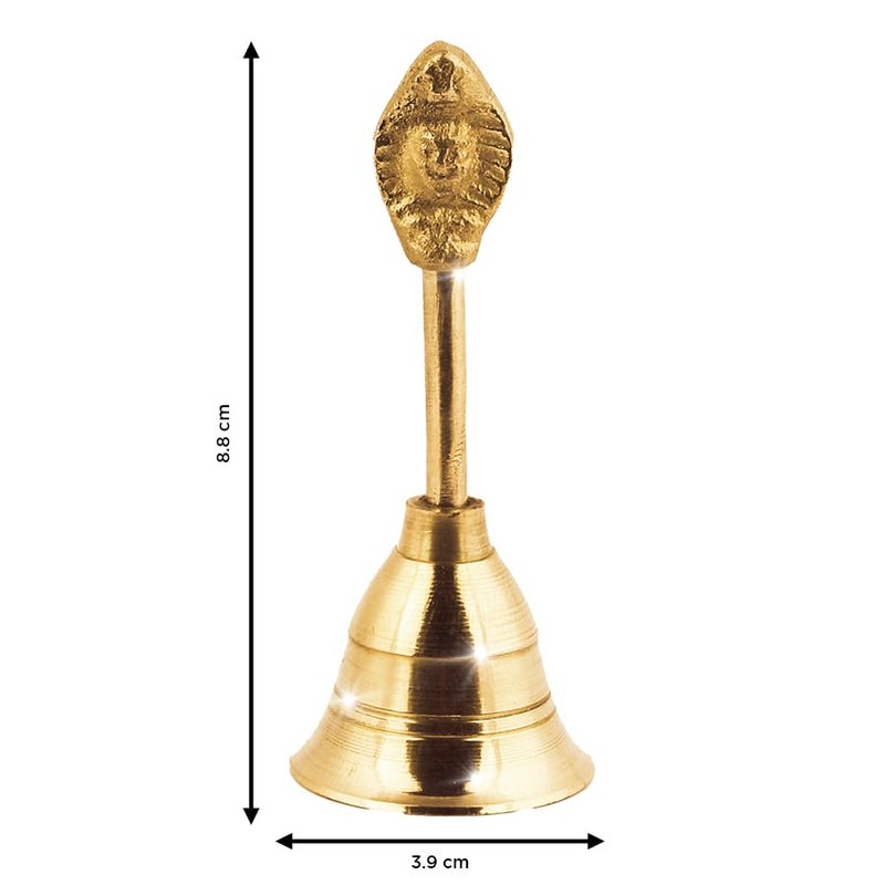 Shubhkart Nitya Naag Ghanti for Puja, Arti & Prayer | Brass Pooja Bell for Temple & Puja Mandir | Puja Essentials for Home Mandir | Traditional Religious Pooja Item | Diwali Decoration – 3.5 Inch, 55g - Image 2