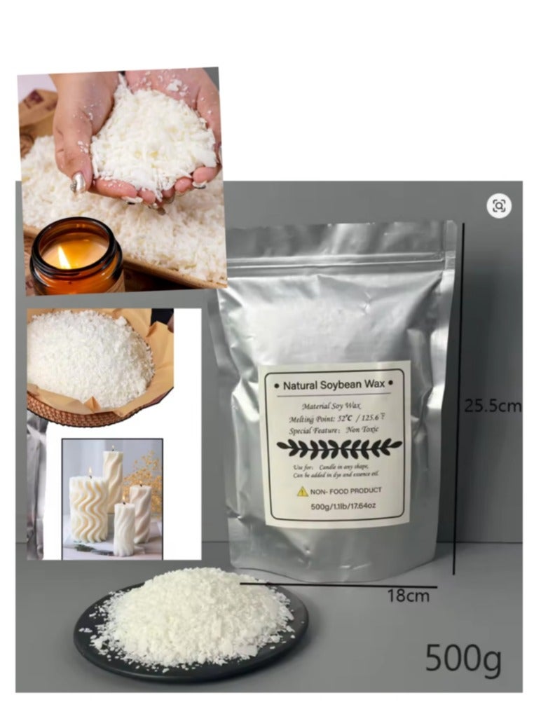 الواحة-TH شمع الصويا الطبيعي، شمع الصويا لصناعة الشموع، 500 جرام - Image 4