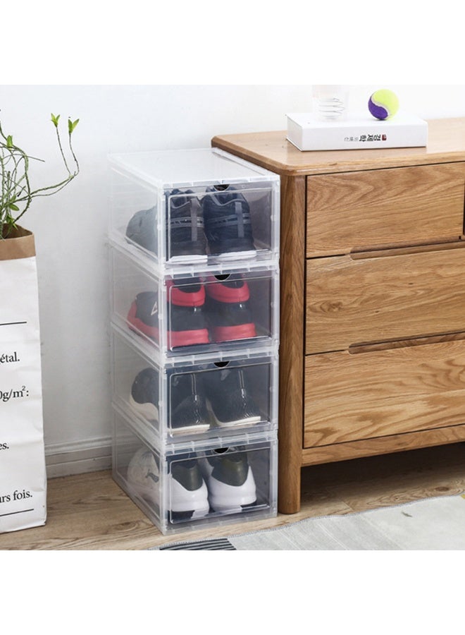 3pcs Clear Stackable Shoes Box With Flip Cover Foldable Stable Thincken Shoes Display Organizer For Closet Dust-proof Space Saving Shoe Rack - Image 4