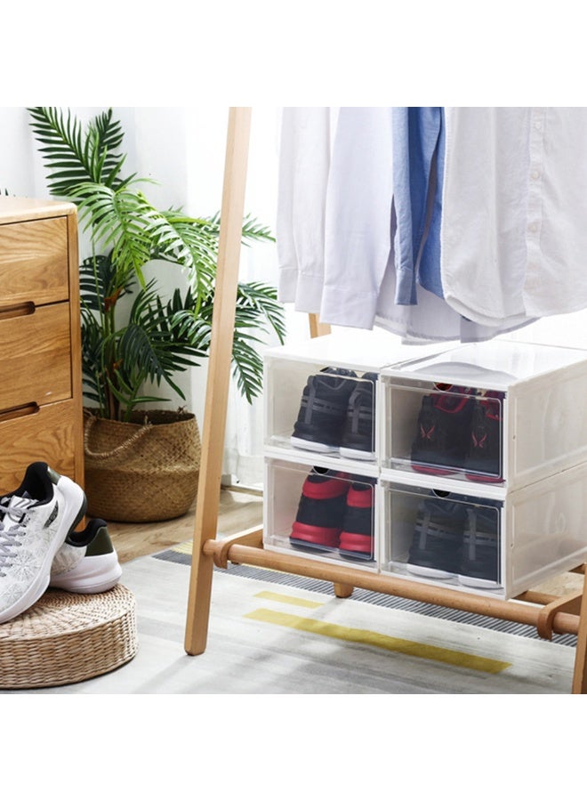 3pcs Clear Stackable Shoes Box With Flip Cover Foldable Stable Thincken Shoes Display Organizer For Closet Dust-proof Space Saving Shoe Rack - Image 5