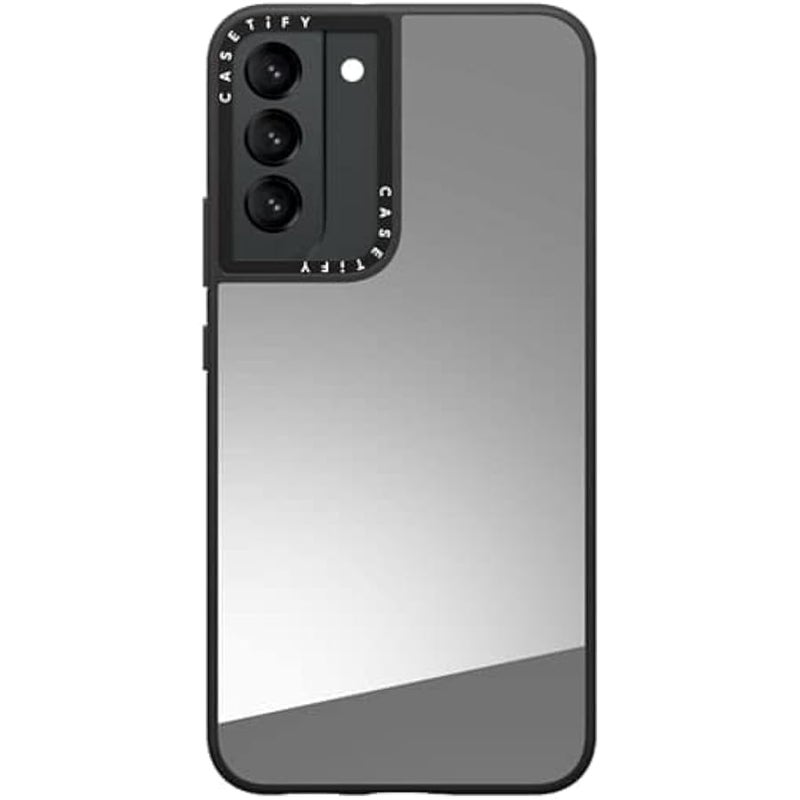 Casetify Mirror Case for Galaxy S22+ - Silver on Black - Image 1