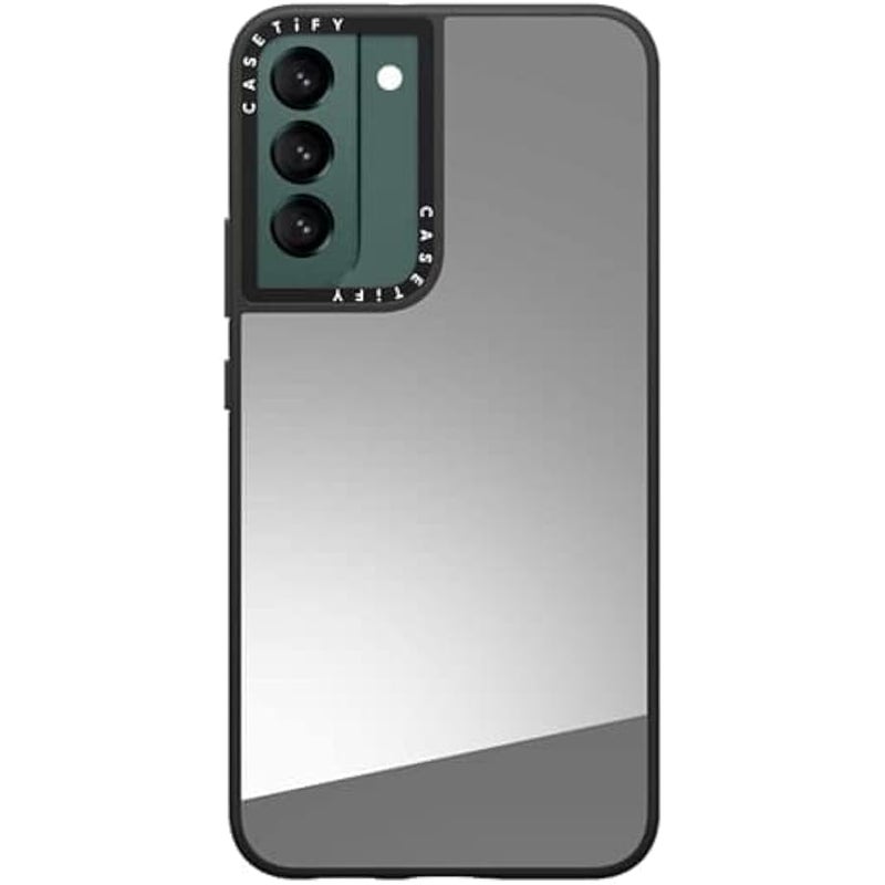 Casetify Mirror Case for Galaxy S22+ - Silver on Black - Image 4