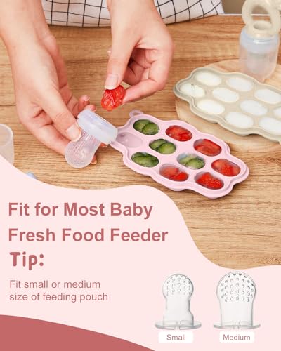 KingKam Baby Food Freezer Trays with Lids (2 Pack), Silicone Nibble Freezer Tray, Breastmilk Popsicle Molds, Baby Food Storage Containers Ice Cube Tray Maker - Image 3
