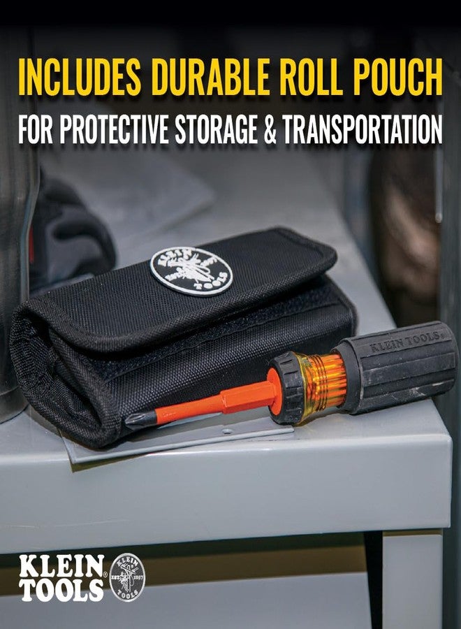 Klein Tools 32288 Insulated Screwdriver, 8-in-1 Screwdriver Set with Interchangeable Blades, 3 Phillips, 3 Slotted and 2 Square Tips - Image 4