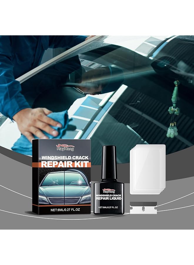 KASTWAVE Car Windshield Repair Kit, Windshield Chip Crack Gone Repair Kit, Automotive Windscreen Tool For Fix Chips & Star Shaped Crack (8Ml) - Image 2