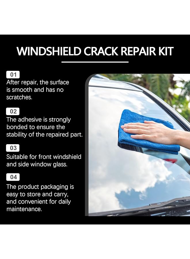 KASTWAVE Car Windshield Repair Kit, Windshield Chip Crack Gone Repair Kit, Automotive Windscreen Tool For Fix Chips & Star Shaped Crack (8Ml) - Image 4