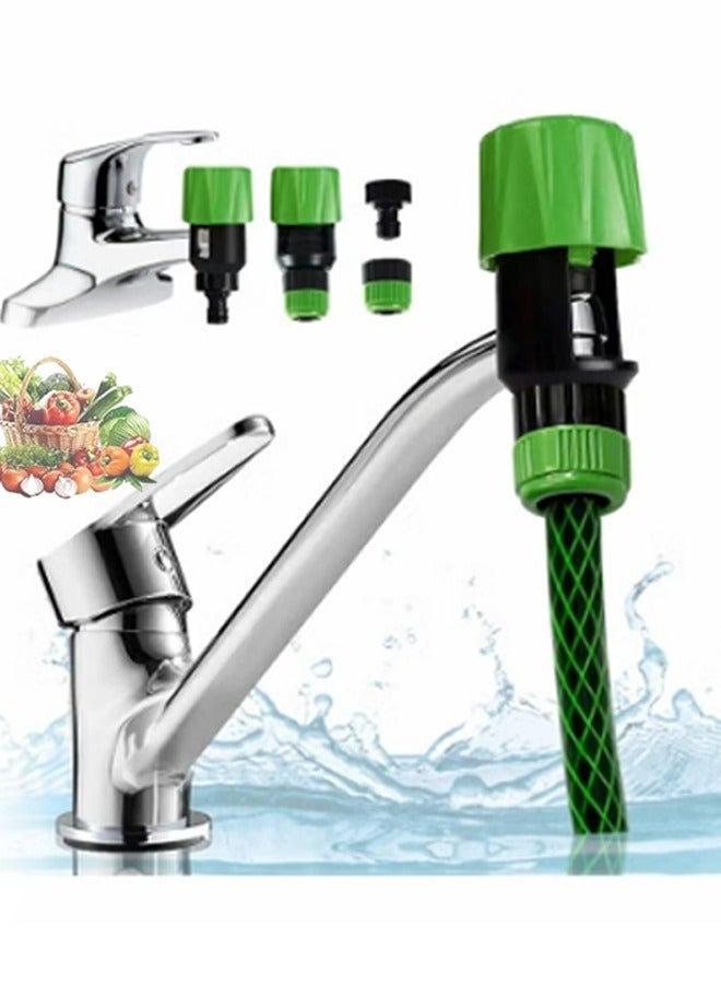 يالونج الحنفية خرطوم موصل ، مجموعتين من مطبخ حديقة سقي الحنفية خرطوم المشبك محول أداة عالمية الحنفية محول محول مطبخ الأنابيب والتجهيزات المشتركة ، مع 6 نقاط المسمار الداخلي الحنفية موصل - Image 1