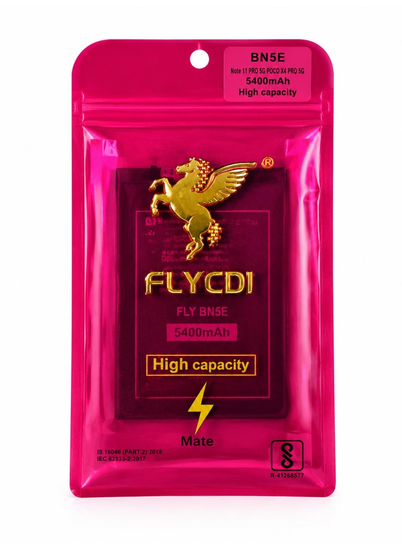 FLYCDI BN5E High Capacity Battery for Xiaomi POCO X4 Pro 5G, Redmi Note 11 Pro & Redmi 11E Pro 5G - Image 2