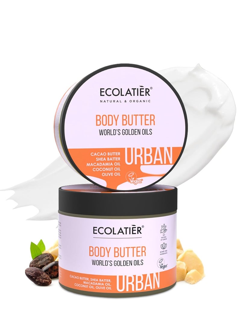 ECOLATIER Body Butter with World's Golden Oils - 98% Natural, Body Lotion For Dry Skin with Cocoa & Shea Butter, Coconut Oil, Vegan Deep Moisturizing Cream for Dry Skin, Suitable for Women & Men, 8.5 Fl Oz - Image 1
