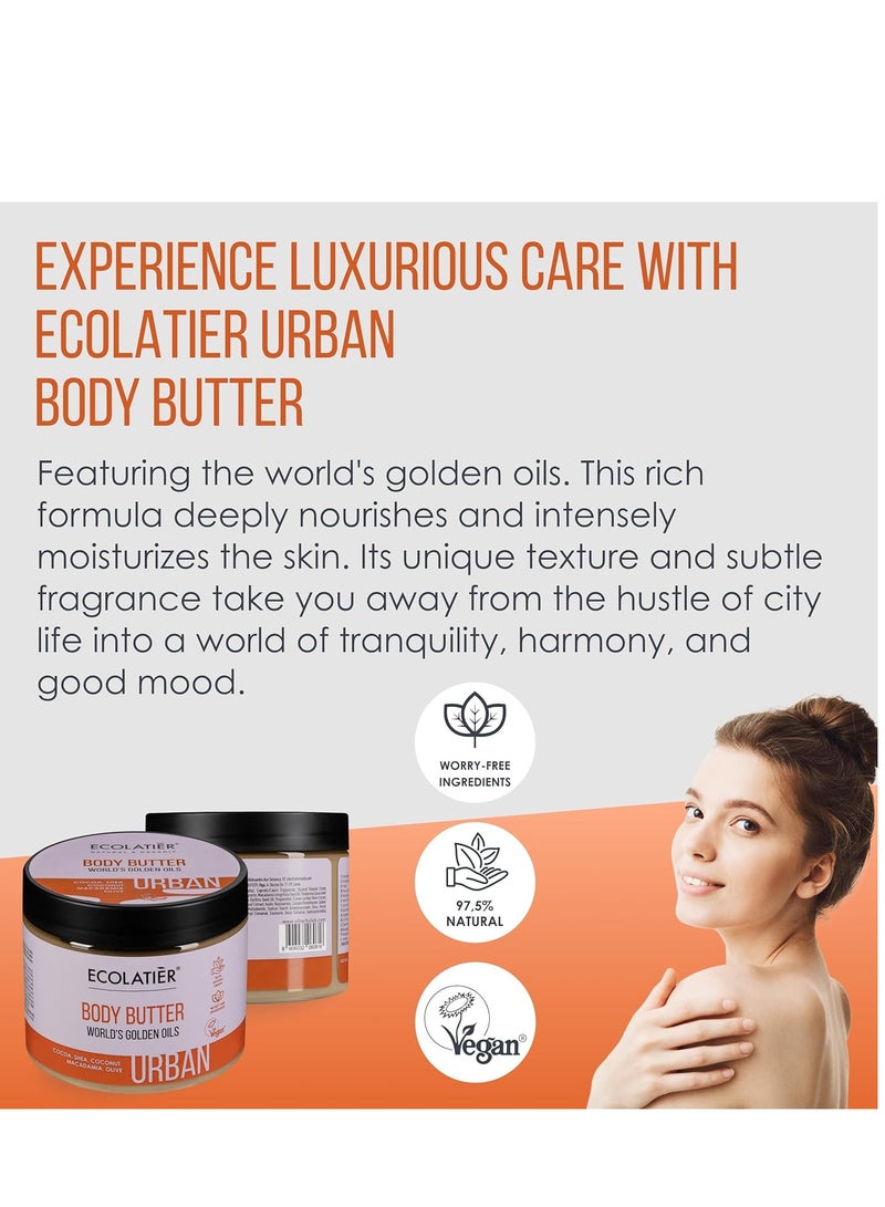 ECOLATIER Body Butter with World's Golden Oils - 98% Natural, Body Lotion For Dry Skin with Cocoa & Shea Butter, Coconut Oil, Vegan Deep Moisturizing Cream for Dry Skin, Suitable for Women & Men, 8.5 Fl Oz - Image 2
