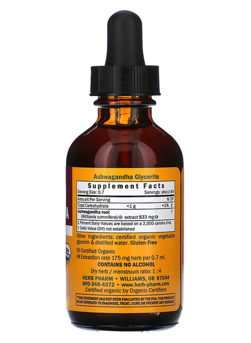 HERB PHARM Ashwagandha , 2 fl oz (60 ml) (833 mg per Serving) - Image 2