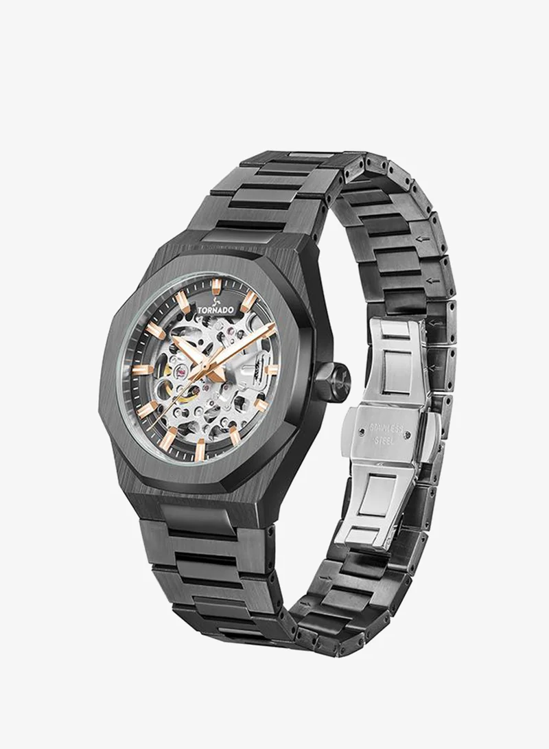 TORNADO Autonova Automatic T24303-Xbxxk Men'S Automatic Display Watch & Stainless Steel Strap Grey