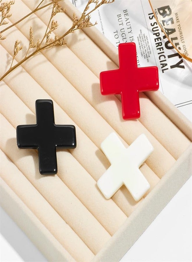 BBTDIN Halloween Cross Hair Clips Women Girls Resin Cross Hair Pin Halloween Goth Cross Hair Clips BHWH15 (3 Pcs Set) - Image 2