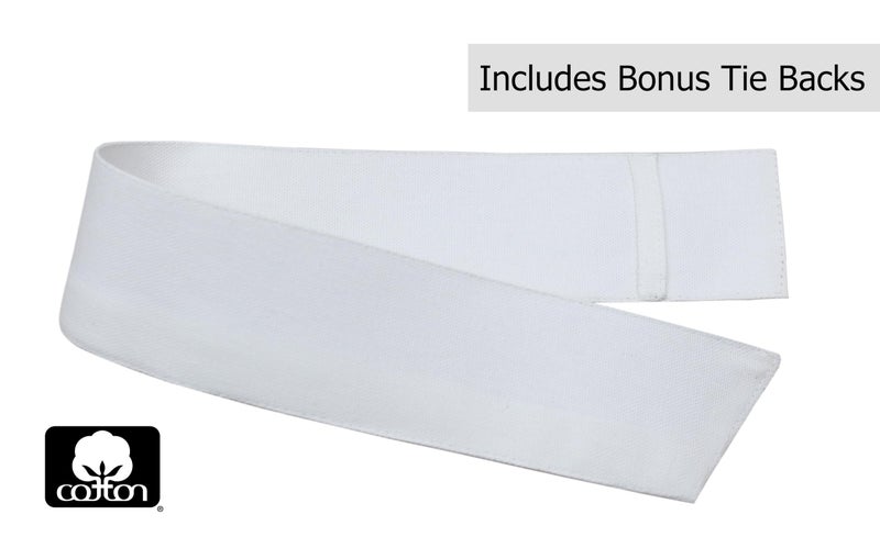 COTTON CRAFT White Curtain Window Panel Drapes - Set of 2 - Thick Cotton Duck Fabric Reverse Tab Top Window Treatment - Bonus Tie Backs - Clean Crisp Elegant Look - Bedroom Living Room - 50 W x 108 L - Image 5