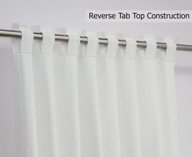 COTTON CRAFT White Curtain Window Panel Drapes - Set of 2 - Thick Cotton Duck Fabric Reverse Tab Top Window Treatment - Bonus Tie Backs - Clean Crisp Elegant Look - Bedroom Living Room - 50 W x 108 L - Image 4