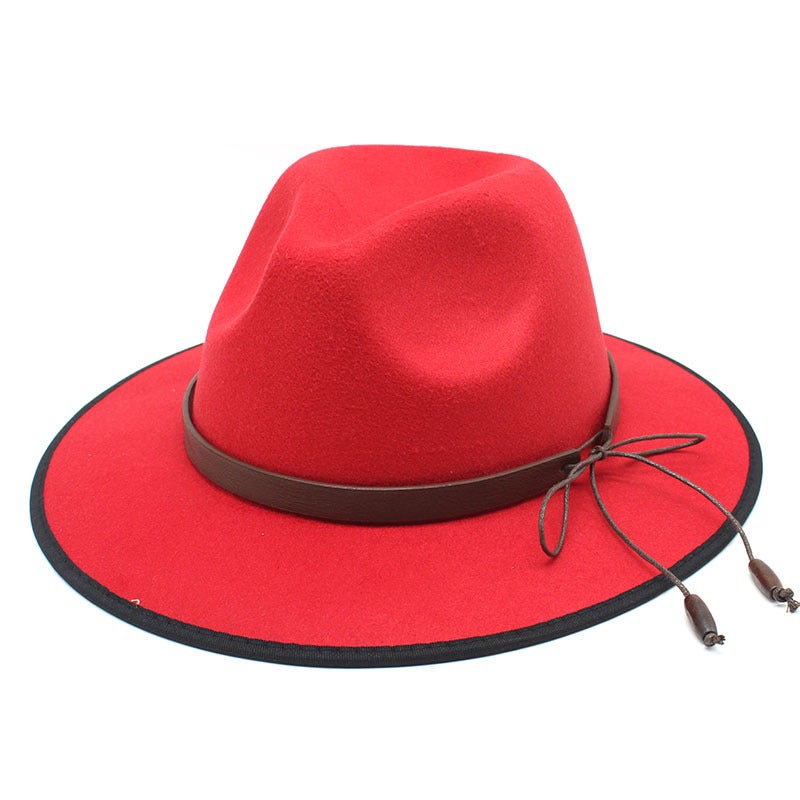 2022 White Coated Woolen Top Hat All-Match Jazz Hat British Wide Brimmed Panama Cowboy Hat for Children Autumn and Winter - Image 2