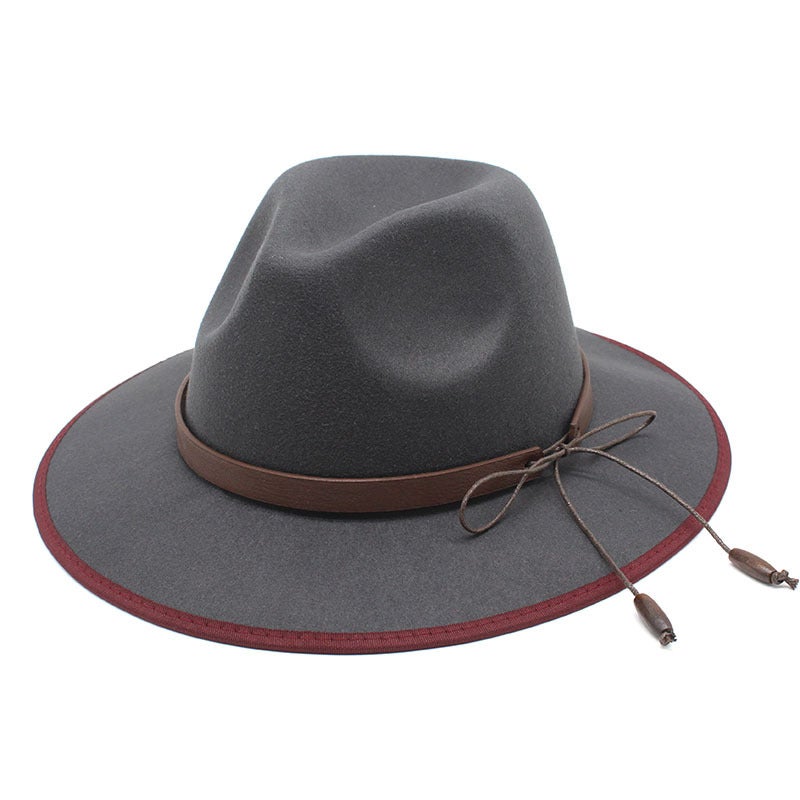 2022 White Coated Woolen Top Hat All-Match Jazz Hat British Wide Brimmed Panama Cowboy Hat for Children Autumn and Winter - Image 4