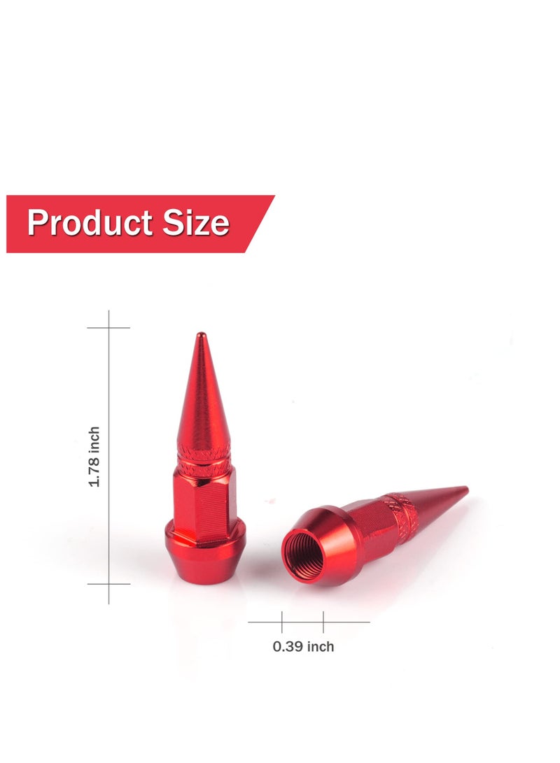8 Pcs Red Spike Tire Valve Caps - 45mm Long Aluminum Alloy Valve Stem Caps for Cars, SUVs, Trucks, Bicycles, and Motorcycles - Cool Impale Design for Enhanced Style and Protection. - Image 5
