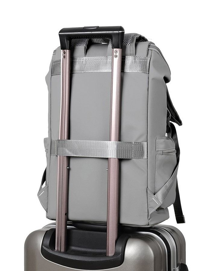 DUNISO Vintage Backpack Travel Laptop Backpack with usb Charging Port for Women & Men School College Students Camping Backpack Grey - Image 5
