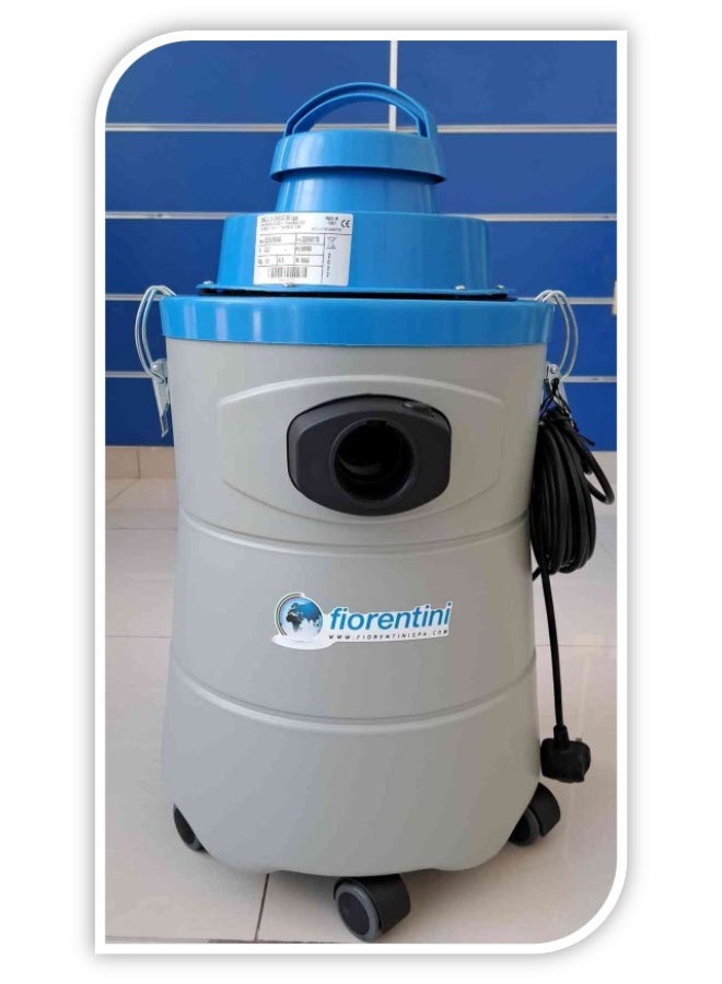 Fiorentini C29 Dry/Wet Industrial Vacuum Cleaner 1000W Motor 30L Capacity Low Noise Multi-Filtration System Wet & Dry Function Heavy Duty Use for Warehouses Factories Hotels & Commercial Cleaning Made in Italy