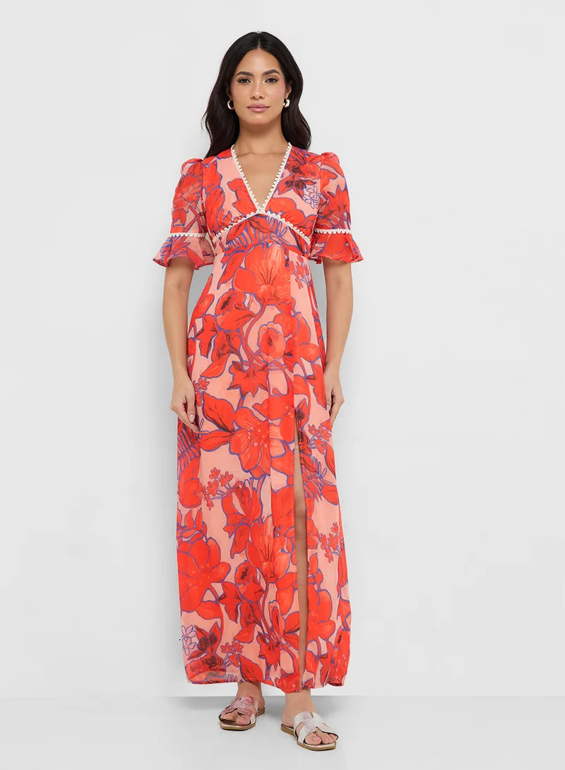 Hope & Ivy Floral Print Maxi Dress