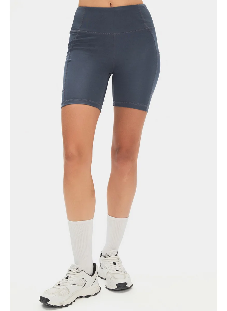جويستار Women's White High Waist Slimming Double Pocket Short Sports Leggings