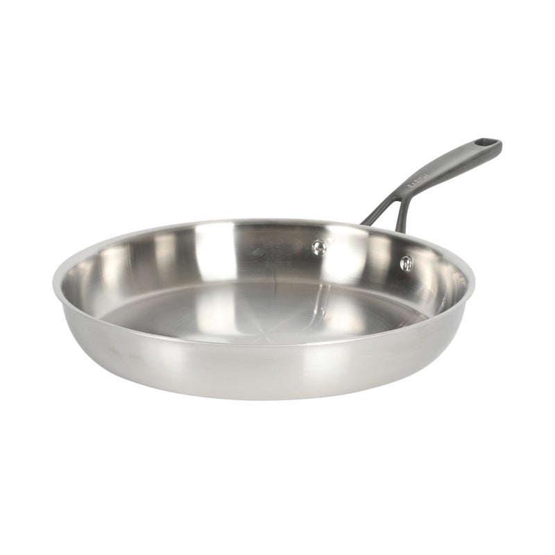 Babish 12-Inch Tri-Ply Stainless Steel Frying Pan with Lid & Black Handle â€“ Professional Grade Skillet for Searing, SautÃ©ing & Even Heat Cooking - Image 3