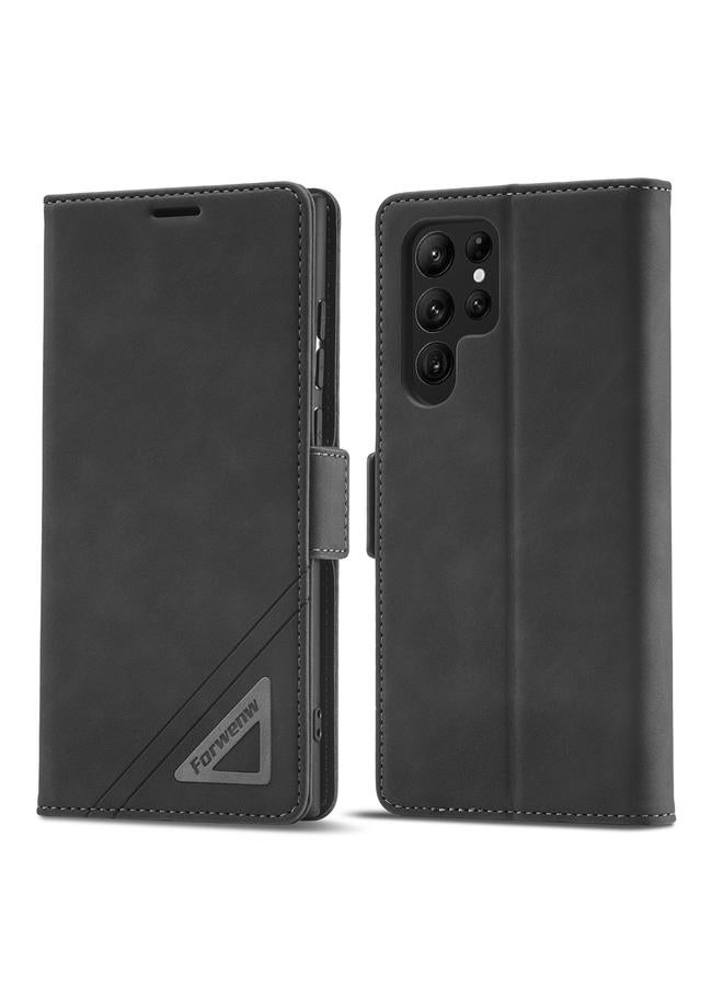 The Bros Case For Samsung Galaxy S22 Ultra 5G Dual-side Buckle Leather Phone Case