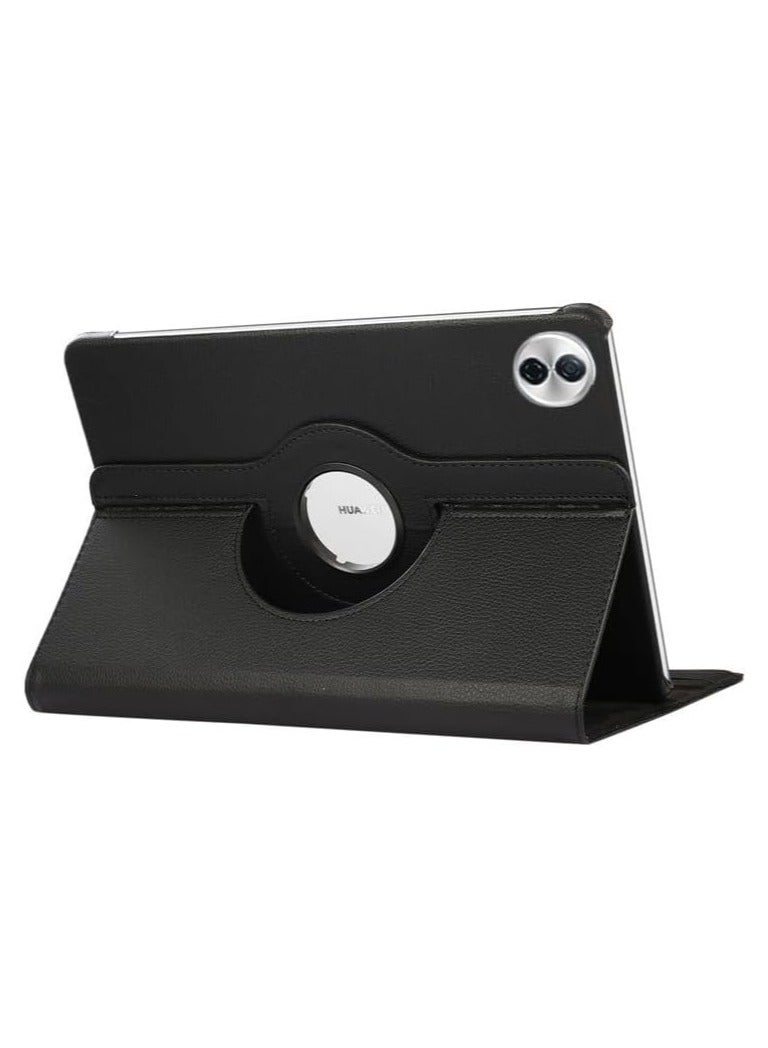 VKL Case Compatible with Honor Pad 10 12.1 Inch (2025) HEY3-W00/HEY3-W10, PU Leather Cover Sleep Wake Function 360 Rotating Stand Protective Shell (Black) - Image 1