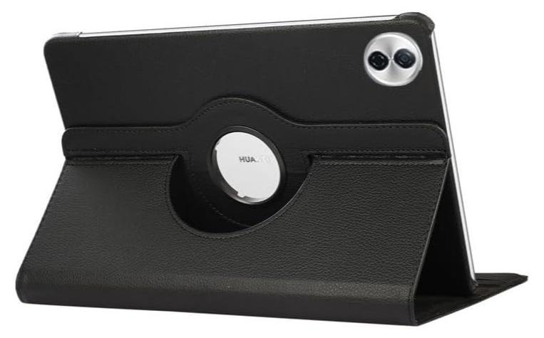 Case Compatible with Honor Pad 10 12.1 Inch (2025) HEY3-W00/HEY3-W10, PU Leather Cover Sleep Wake Function 360 Rotating Stand Protective Shell (Black)