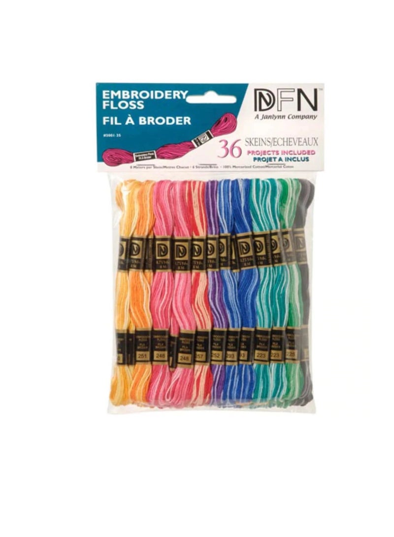 Embroiderymaterial Cotton Embroidery Floss Variegated Colors 36 skeins - Image 1