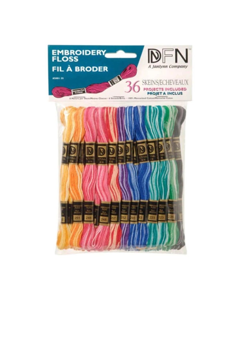 Embroiderymaterial Cotton Embroidery Floss Variegated Colors 36 skeins - Image 3