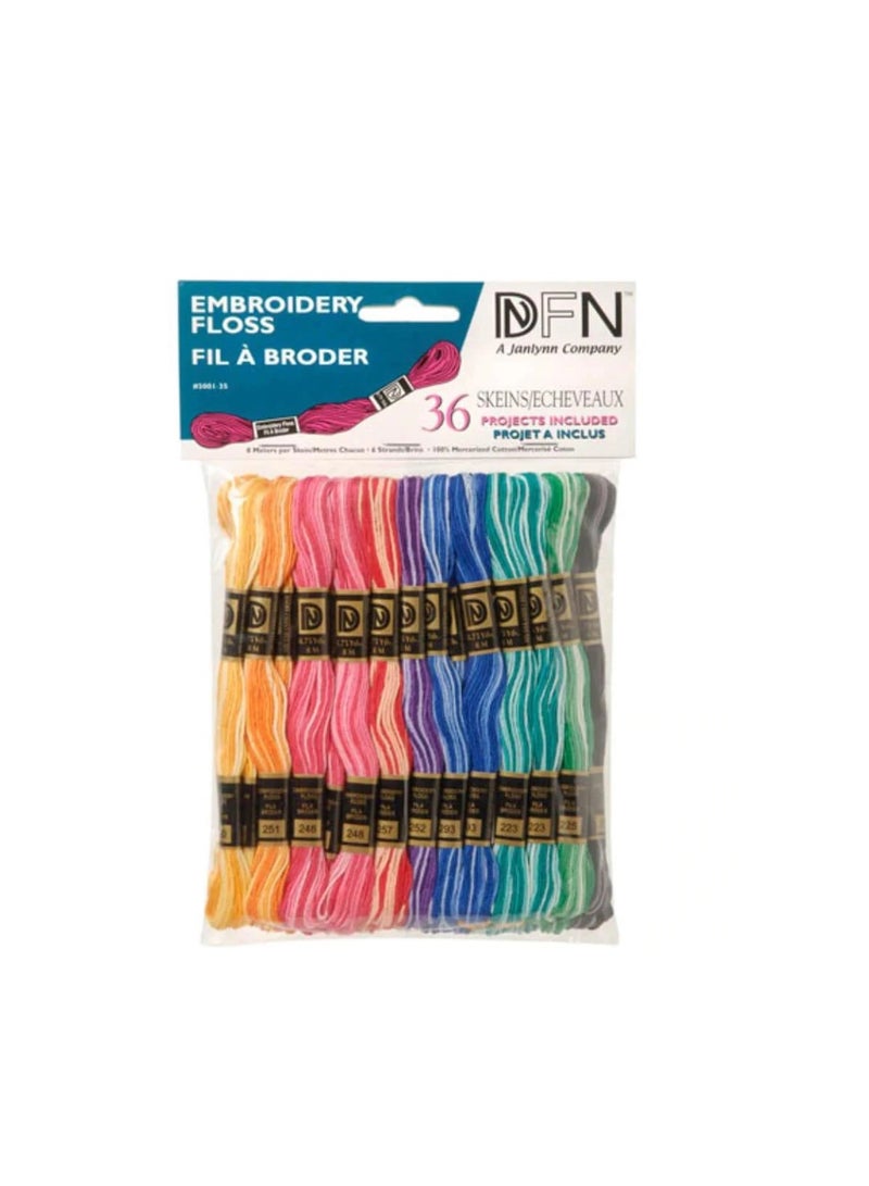 Embroiderymaterial Cotton Embroidery Floss Variegated Colors 36 skeins - Image 2