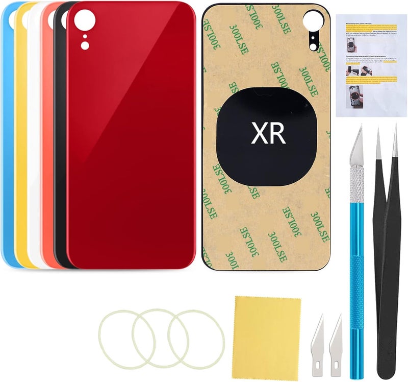 UooFide Rear Back Screen Glass Cover Replacement Compatible with iPhone XR 6.1-Inches All Carriers (Red) - Image 1