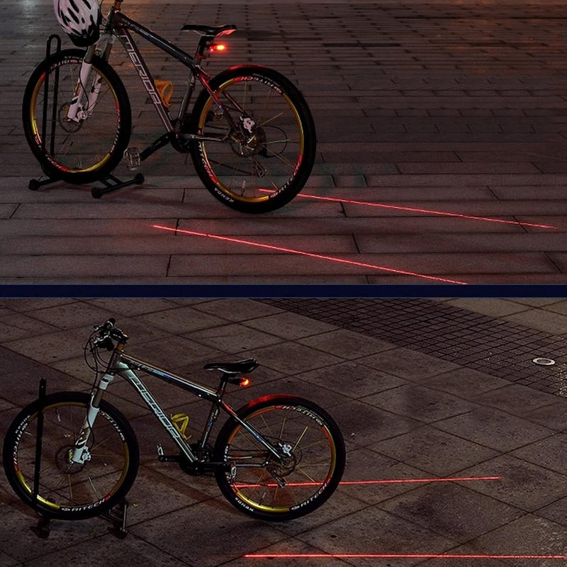 EWUHRY Bike Cycling 7 Flash Modes Red Lights Waterproof with 5 LED and 2 Laser Beams - Bike Taillight Safety Warning Light Bicycle Rear Bicycle Light Tail Lamp - Image 2