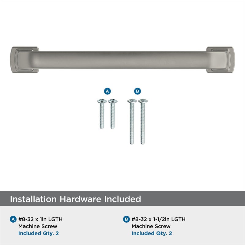 Amerock | Cabinet Pull | Satin Nickel | 5-1/16 Inch (128 Mm) Center-To-Center | Surpass | 1 Pack | Drawer Pull | Cabinet Handle | Cabinet Hardware - Image 4