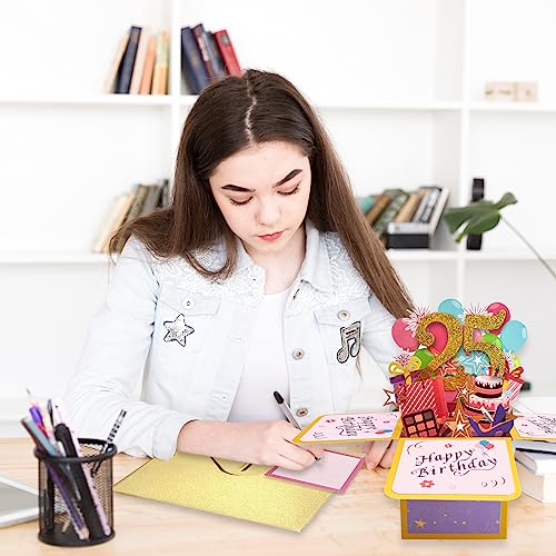 Asmallgf Funny 25th Birthday Pop Up Card for Son Daughter, Cool 25 Year Old Bday Gifts for Men Women, Sweet 25 Birthday 3D Greeting Card for Him Her, Great 25th Bday Gift Idea for Girlfriend Boyfriend - Image 5