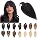 SEGO Human Hair Toppers for Women With Thinning Hair, 7 * 13CM Silk Base 100% Real Human Hair Clip in Top Wiglet Hairpieces -14 Inch No Bangs Dark Brown - Image 2