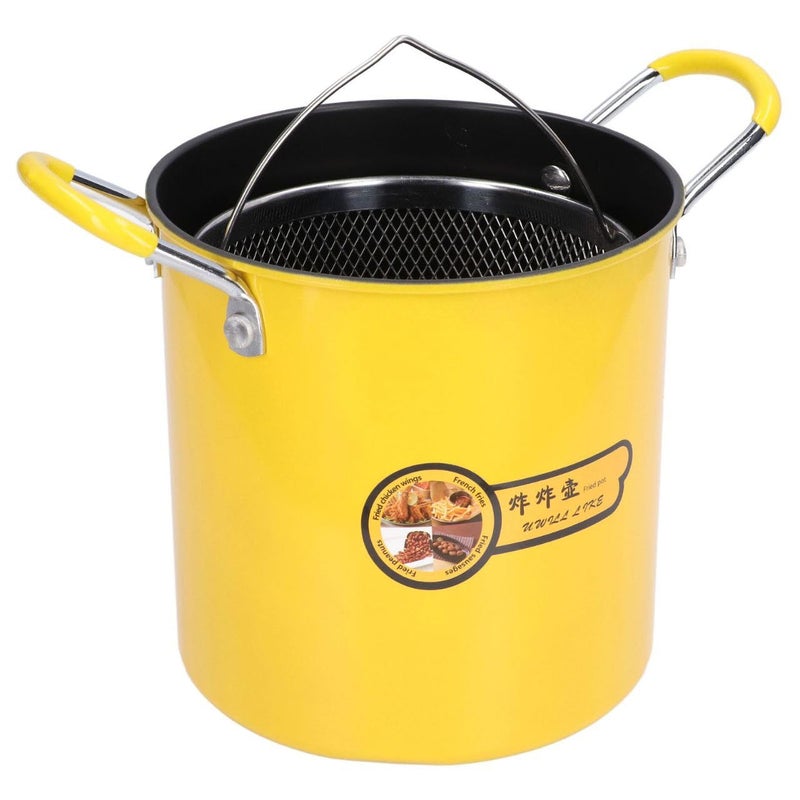 Generic Non-Stick Stock Pot with Strainer Basket and Glass Lid, 24 cm, Yellow .em - Image 2