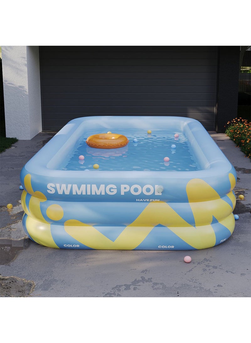 Generic Inflatable Swimming Pool with Slide & Water Sprinkler Family Sized Above Ground Pool for Kids PVC Material  - Image 4